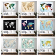 Education World Map Tapestry Map Wall Hanging Decor Map Letter Polyester Table Cover nursy kids room