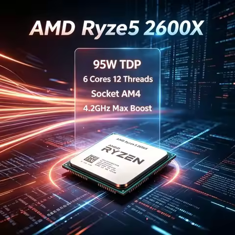 AMD R5 2600X Ryzen 5 2600X 3.6GHz Base 4.2GHz Max Boost 6 Core 12 Thread AM4 Overclockable Gaming De