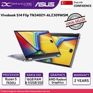 ASUS Vivobook S14 Flip TN3402Y-ALZ309WSM SLV (R5 7430U/16G/512G/14"TCH/W11H) 2 YEARS WARRANTY