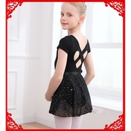 Gymnastics Leotard for Girls Dance Short Sleeve Dancewear with Skirt Ballerina Ballet Dress Outfit