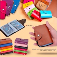 [ISTY] 24-Slot Leather Name Card Wallet ATM/ 24-Slot Name ID Card Holder Souvenir Card Holder Wanita