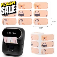sticko สติ๊กเกอร์ กระดาษความร้อน สติ๊กเกอร์บาร์โค้ดไม่ใช้หมึกพิม สติ๊กเกอร์ไดคัทสำหรับเครื่องปริ้น s