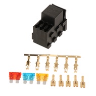 Automotive Marine RV Boat Fuse Relay Holder 4-Slot Relay Box 1 Relay 3 Fuses Automotive Fuse Relay B