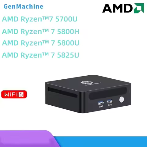 GenMachine Mini PC Ryzen 5700U 5800H 5800U 5825U AMD CPU Support Windows 11 DDR4 3200MHz RAM AMD WiF