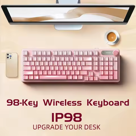 IP98 Tri‑Mode RGB Wireless Keyboard 98‑Key Compact with Numpad Multi‑Function Knob BT/2.4G/USB‑C for