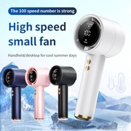 Handheld Mini Fan Strong Wind 100 Gears Adjustable Speed Portable Fan Kipas Mini USB Rechargeable Co