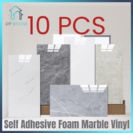 10PCS 30x60cm Marble Wall Stickers – Self-Adhesive Wallpaper Tiles for Kitchen and Bathroom Walls