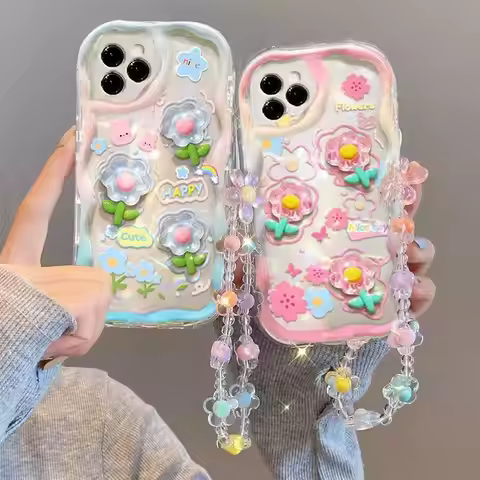 3D Cute Flower Case For Samsung Galaxy A25 A10 A11 A31 A51 A71 A21S A50 A30S A20 A30 A32 A52 A02 A02