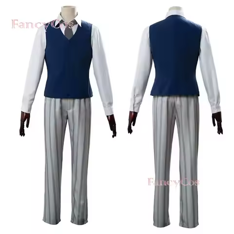 Anime Beastars Cosplay Costumes Grey Wolf Legoshi Cosplay Uniform Shirt Vest Pants Tie Suits Hallowe