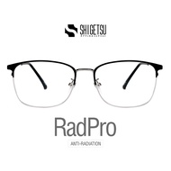 eo optical eyeglasses Shigetsu CHIBA RadPro Glasses in Metal Frame with Anti Radiation for Men /Blue