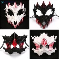 NANASALONNN Blood Half-Face Mask Men Dragon Tiger Wolf Mask Horror Halloween Costume Props Skeleton 