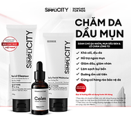Bộ sản phẩm Men Stay Simplicity chăm sóc da dầu mụn cho nam Acne Relief Skincare Trio: Sữa rửa mặt 1