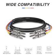 Phenyx Pro 4-Channel TRS Snake Cable Color-Coded TRS Patch Wire w/24 AWG OFC Copper 1/4" Audio Cord 
