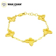 WAH CHAN 916 Gold Bracelet - Butterfly Berjuntai OSB1204