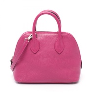 【二手】愛馬仕 Bolide 1923 迷你手提包，玫瑰紫色皮革，女士款，二手