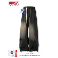 NASA WTAPS American High Street Overalls Jeans Men's Spring Autumn Loose Casual Straight Wide-Leg Pa