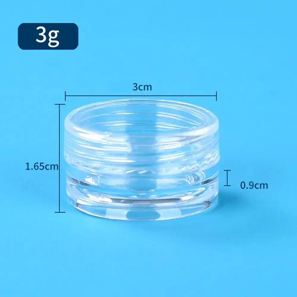 3/5/10/15/20g Clear Plastic Cream Jar Travel Portable Mini Cosmetic Dispenser Bottle Round Lotion Cr