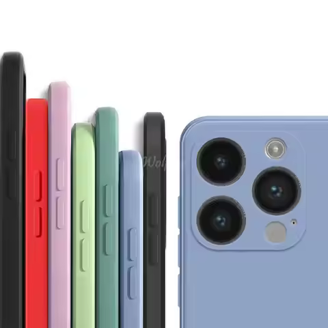 For iPhone 15 Pro Max Case Silicone Plain Original For Apple iPhone 15 Pro Max Cover TPU Protector F
