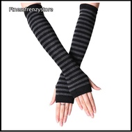 [FF] Winter Warm Long Sleeves Gloves For Man Women Fingerless Stripe Knitted Elbow Mittens Elastic O