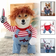 Chucky Dog Costume Halloween Cosplay Costume Funny Dog Cat Clothes Teddy Puppy Photography Props Fes