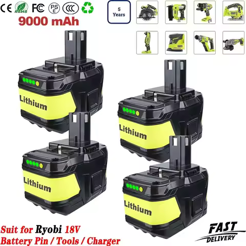 1/2/4Pcs 9.0Ah P109 Replace for Ryobi 18V Battery Pin Compatible for Ryobi 18V Plus Cordless Tools P