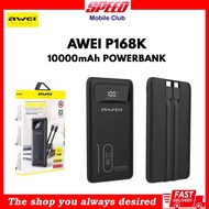 Awei P168K 10000mAh Powerbank | Awei P169K 20000mAh Power bank | 22.5W Fast Charger | Built in Type-C Cable | Digital Display