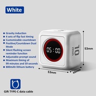 Gravity Sensor Flip Timer 5/10/25/45min 4 Preset Time Digital Kitchen Timer Silent Visual Analog Tim