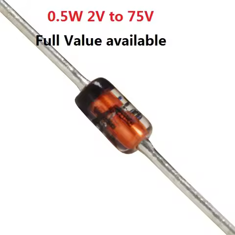 100pcs 1/2W Zener Diode DO-35 BZX55C2V2 2V 2.2/2.4/2.7/3/3.3/3.6/3.9/4.3/4.7/5.1/5.6/6.2/6.8/7.5/8.2