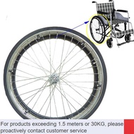 ZHY/NEW🧧Hubang wheelchair Wheelchair Rear Wheel24Inch Wheelchair Large Wheel Metal Wheel with Hand Push Ring Inflatable