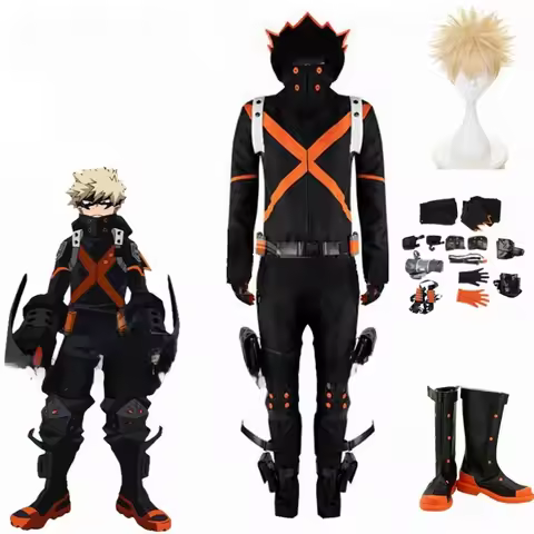 Anime My Hero Academia World Heroes Mission Katsuki Bakugou Cosplay Costume Boku No Hero Bakugou Wig