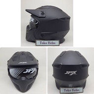 JPX full face helmet MX 726R BLACK DOFF/METALIC SILVER VISOR SMOKE