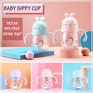 240/ 260/ 300ml Baby Sippy Cup Tritan Training Cup Baby Cup Learning Cup Kids Learn Drinking Milk Water Suction Bottle