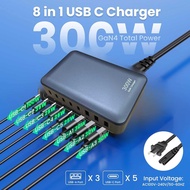 Charger USB Docking Station 8 Multi Port Type C PD QC GaN3 300W - ZETX300W-U