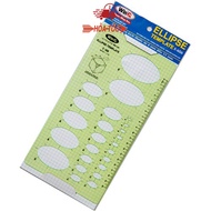 Technical drawing Ruler, Elliptical Ruler, Ellipse Template Ruler E-606- Sugi art shop