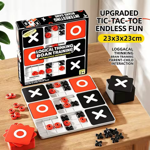 Upgraded Tic Tac Toe Game,3D XO Chess Board Game for Kids Adults,ABS Plastic Interactive Battle Game