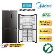 Midea Refrigerator 4 Door Inverter 507L Fridge 4 Doors Peti Sejuk Peti Ais 4 Pintu Inverter Murah MD