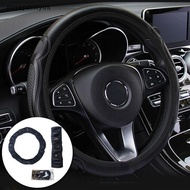 [Prs] Universal Auto Car Steering Wheel Cover Leather Breathable Anti-slip 38cm [DDD]