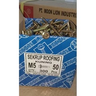[ISI 50 PCS] Sekrup Roofing Kuning Moon Lion M5 /Sekrup Roofing/ baut Roofing/ Roofing kuning/ Baut 