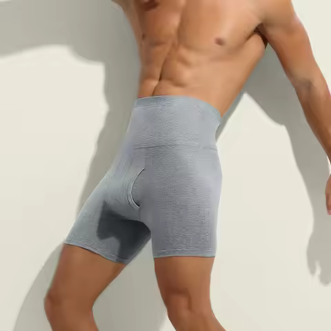 3PCS Men's underwear: Pure cotton high-waisted, cinched belly, plus-size, extra-large, anti-ablation
