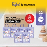 [6 PACKS CARTON DEAL] Faybel by Neutrovis Baby Essestial PANTS Disposable Baby Diaper - PANTS Series