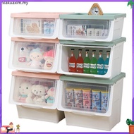 THE 28/42/54L Large Capacity Storage Box With Transparent Lid Stackable Toy Snack Storage Cabinet