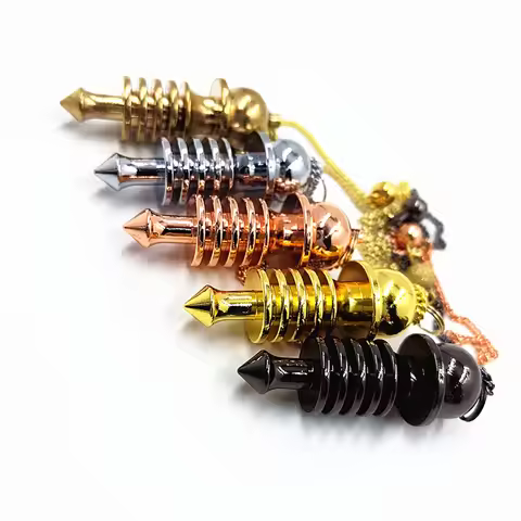 Songlong Copper Metal Chamber Pendulum Healing Dowsing Reiki Pendulum for Divination, Copper Metal M