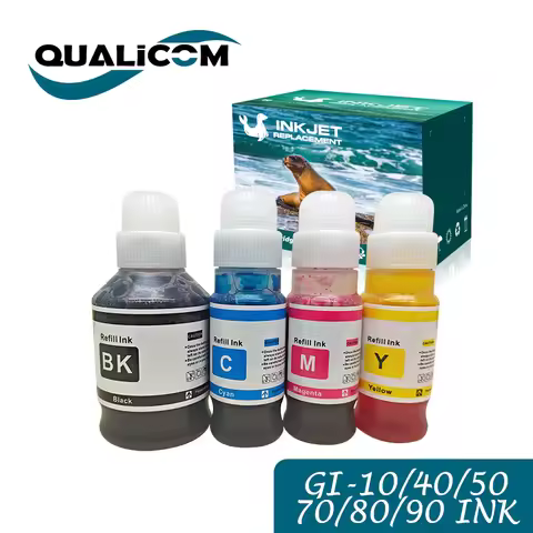 4-Pack GI-50 GI-51 Ink Compatible with Canon GI51 GI50 Ink Bottles for PIXMA G5050 G6050 G7050 GM205