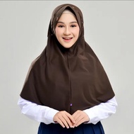 Kerudung Sekolah Instan Hemy Bahan Polyester bergo serut model hemy pita atas //Jilbab sekolah //hij