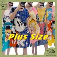 Plus Size Cartoon Pyjamas Dress Sleepwear Nightwear Home Thin Round Neck Over Size Women Baju Tidur Pajamas Wanita卡通睡裙