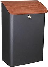 SJZLMB Wall Mounted Smart Parcel Drop Box, Metal Weatherproof Outdoor Letterbox, Mailbox Post Box Wall Mounted Lockable