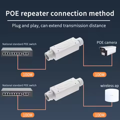 CCTV POE Extender/Repeater Outdoor Waterproof 200meters Extension POE injector Adapter IEEE802.3at/a