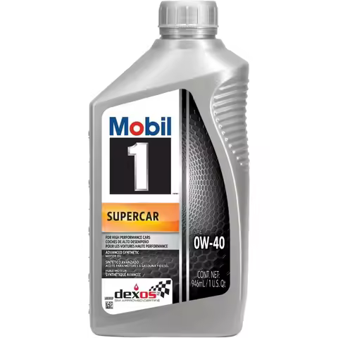 1 Supercar Advanced Full Synthetic Motor Oil 0W40 6pack of 1 quarts