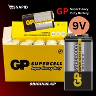Bateri GP 9V Supercell Tahan Lama | GP 9V Battery Heavy Duty for Smoke Detector, Smart Tag [1Pcs]