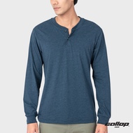 GALLOP : Mens Wear เสื้อยืดคอกระดุมแขนยาว Henley Neck Long Sleeve T-Shirt รุ่น GT9142 สี Navy - กรม / ราคาปรกติ 890.-